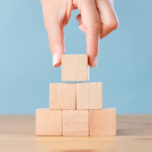 Woman,Hand,Flips,Blank,Wooden,Cube,On,Top,Pyramid,,Place Woman,Hand,Flips,Blank,Wooden,Cube,On,Top,Pyramid,,Place